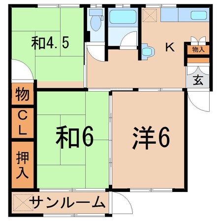 パレス矢野目の物件間取画像